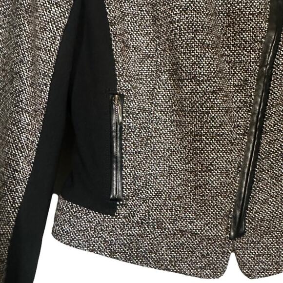 WHBM Gray & Black Tweed Long Sleeve Career Style Full Zip Jacket Women Sz 0 - Picture 7 of 13